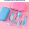 8/13pcs Baby Care EVA Bag Eight-piece Set Baby Nasal Aspirator Nail Scissors Cartoon Set Daily Cleaning Supplies Care Bag